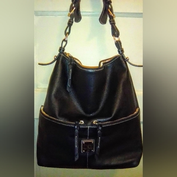 Dooney & Bourke Black Leather Shoulder Bag - Picture 3 of 7